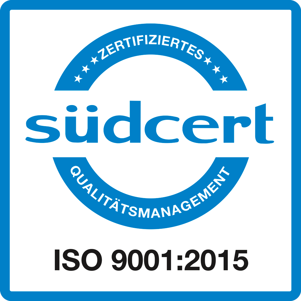 Südcert zertifiziertes Qualitätsmanagement ISO 9001:2015